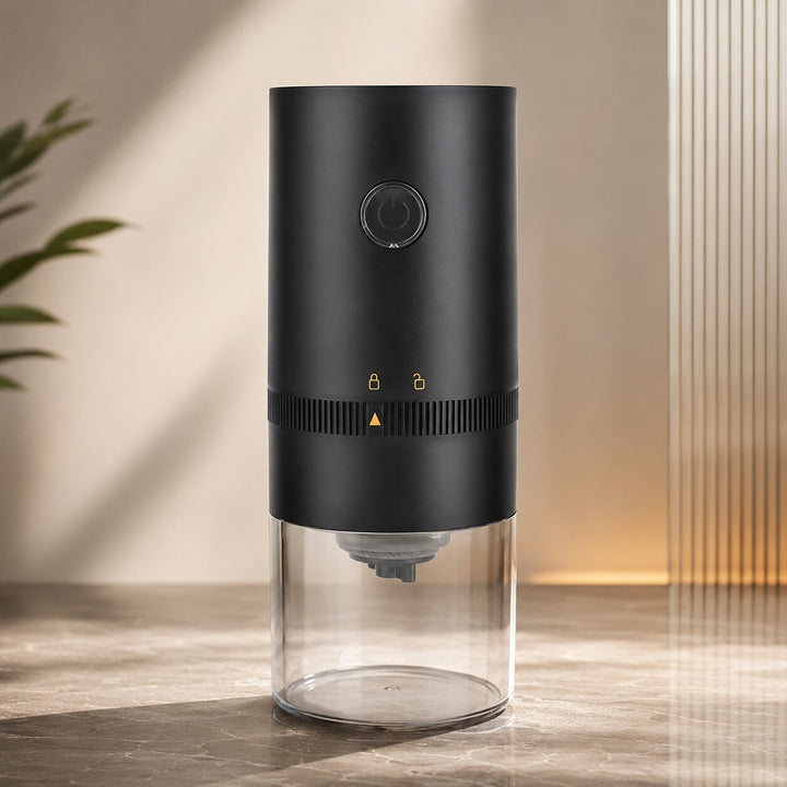 Electric Coffee Grinder USB Rechargeable | Adjustable Grind Setting for Espresso to French Press | Compact Transparent Container 2