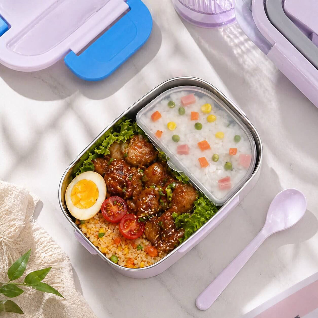 Electric Heated Lunchbox, Stainless Steel Interior | Home &amp; Car Power, Adjustable Temperature | Warms Meals in 20-30 Minutes 3
