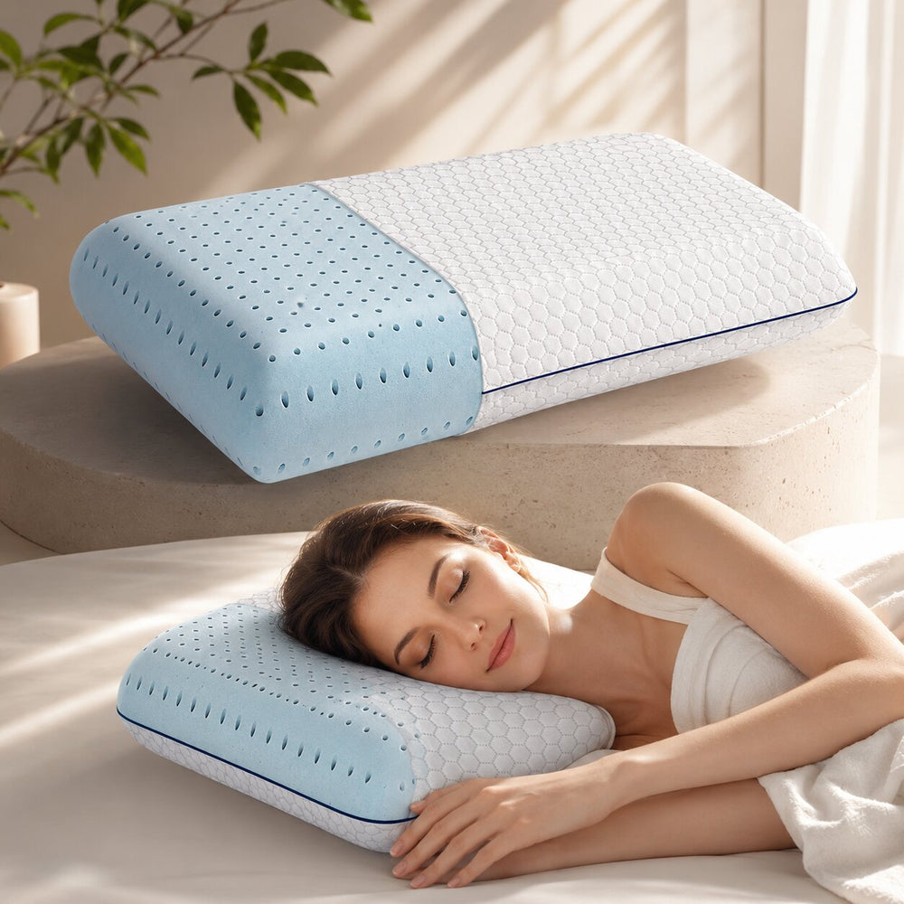 Memory Foam Neck Support Pillow with Cooling Gel | Contoured Ergonomic Design | Pressure-Relief Comfort for Better Sleep 2