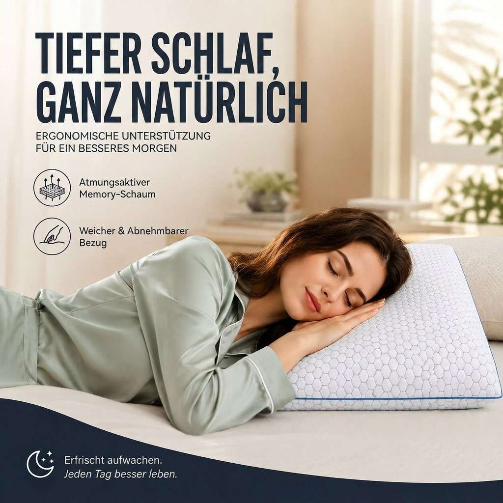 Memory Foam Neck Support Pillow with Cooling Gel | Contoured Ergonomic Design | Pressure-Relief Comfort for Better Sleep 3
