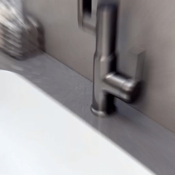 360° Rotating Kitchen Tap Stainless Steel | Height Adjustable Spout with Temperature Indicator | Splash-Free Chrome Finish 7