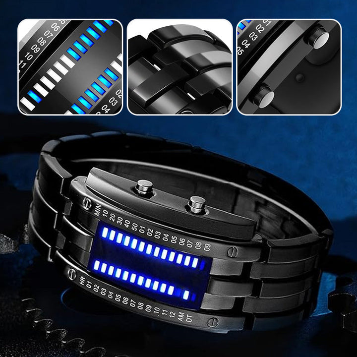 Binary LED Watch Alloy Water-Resistant with Scratch-Resistant Glass 5
