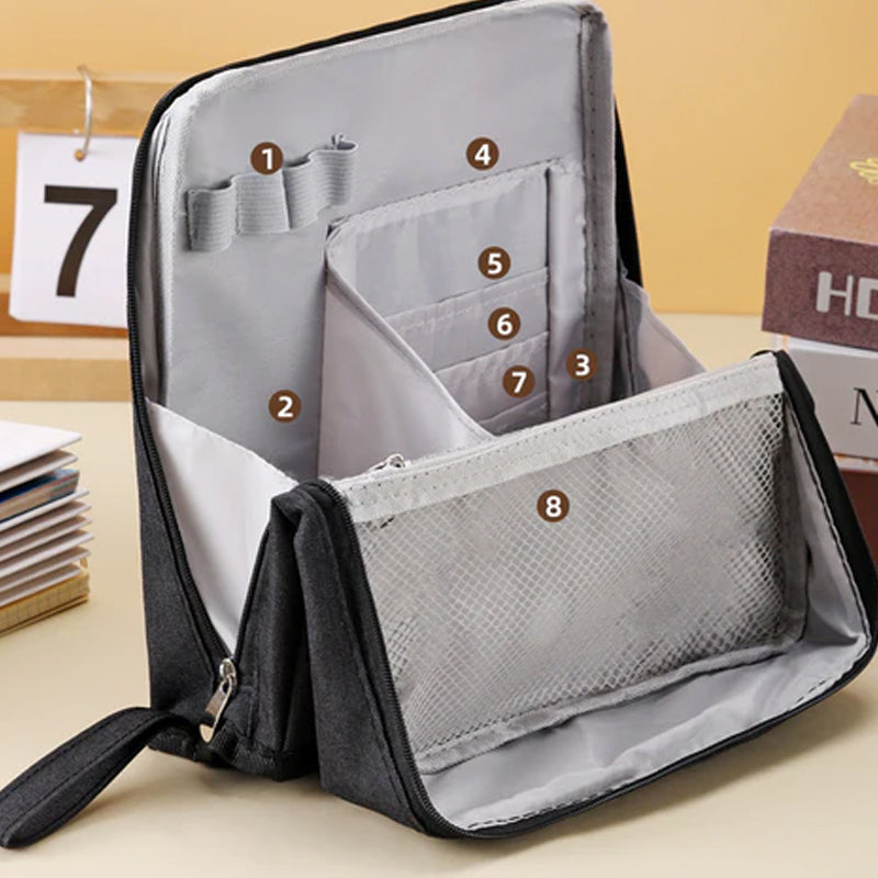 Makeup Organizer Bag Waterproof Foldable Stand-Up with Reinforced Base 4