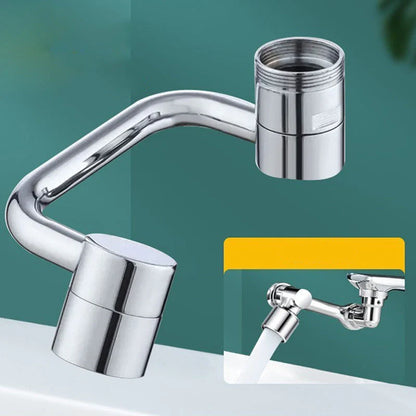 Faucet Adapter with 1080° Swivel Arm | Chrome Rotating Extension Design