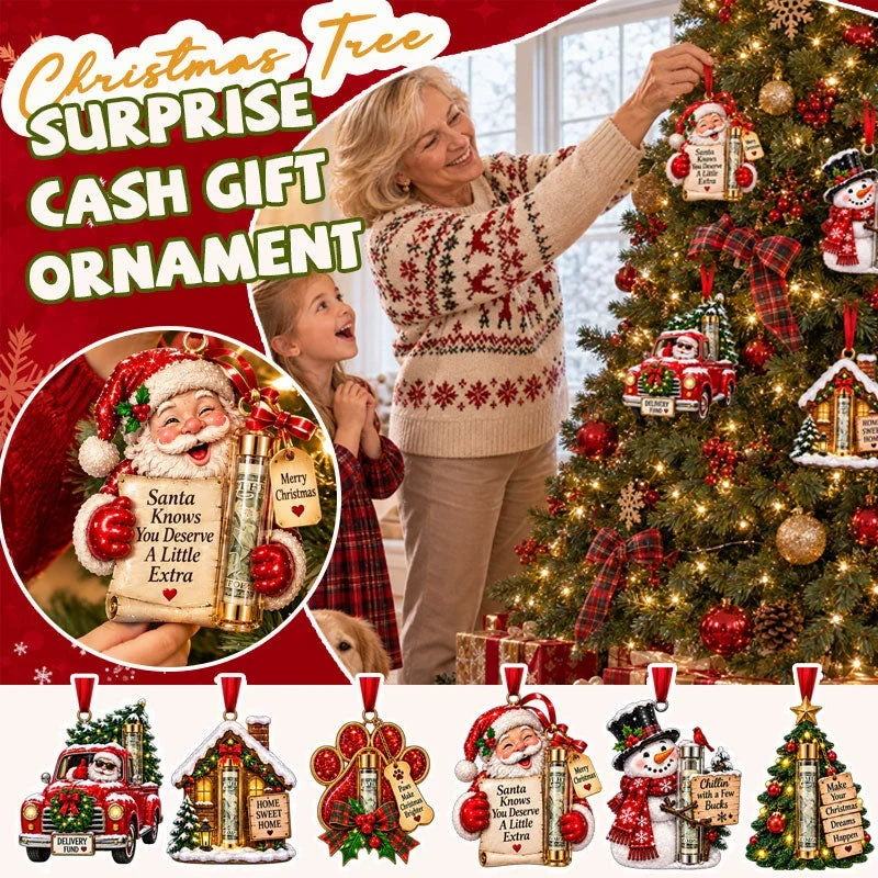 Gift Box Ornament Hanging Christmas Tree Festive with Hidden Compartment 1