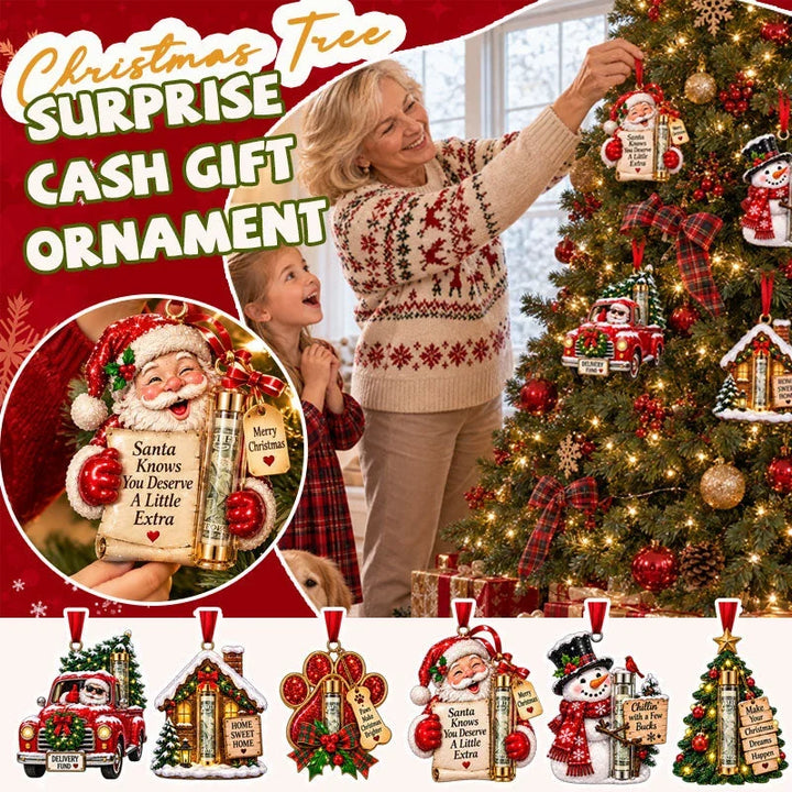 Gift Box Ornament Hanging Christmas Tree Festive with Hidden Compartment 1