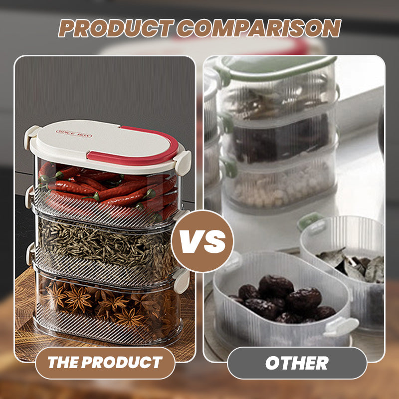 Stackable Spice Rack Airtight Multi-Layer Food-Safe with Sealed Lids 5
