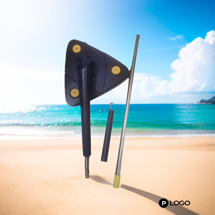360° Rotating Triangle Mop, Stainless Steel Handle 120 cm | Microfiber Pad | Reaches Corners &amp; Under Furniture 3