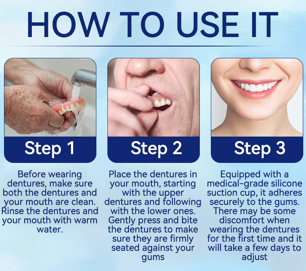 Adhesive-Free Dentures for Ages 20 to 50+ | Bionic Root Adsorption Technology | 12-Hour Secure Hold, No Glue Needed 9