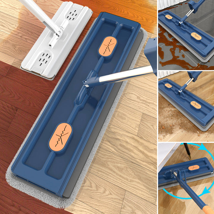 Hands-Free Mop Microfiber, 54-Inch Handle | Blue or White, 2/4/6 Pads | Self-Wringing, No Hands in Dirty Water 13