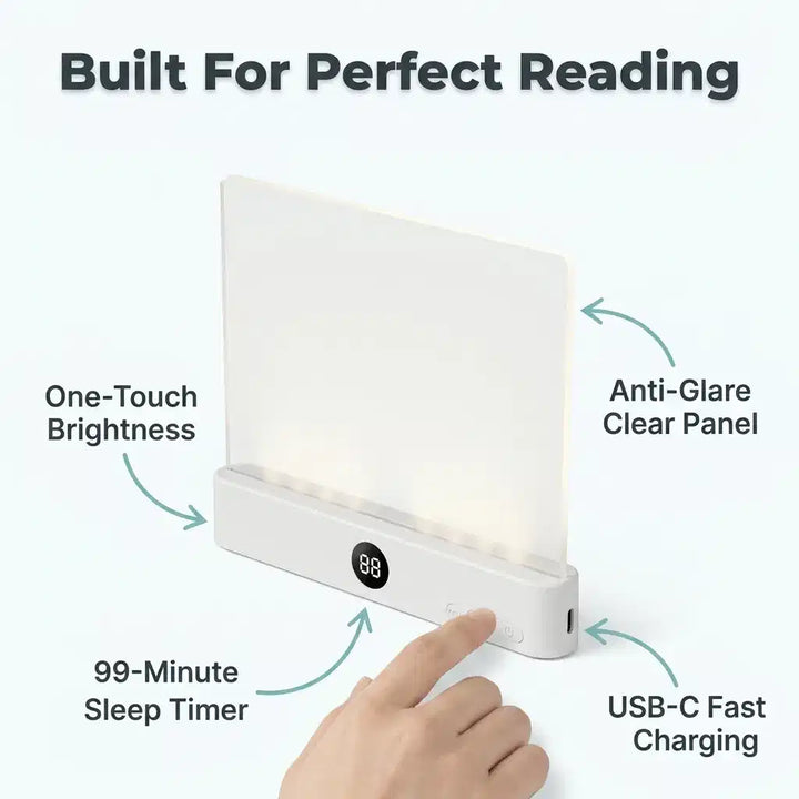 Bedside Reading Light | Focused Beam Keeps Partner in the Dark | Flicker-Free Panel with Micro-Etched Lens for Shadow-Free Clarity 2