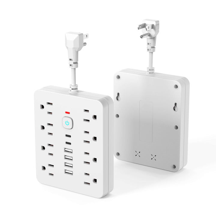 14-In-1 Power Strip Surge Protector | 8 AC, 4 USB, 2 Type-C Ports | Compact Flame-Retardant Overload Protection 1