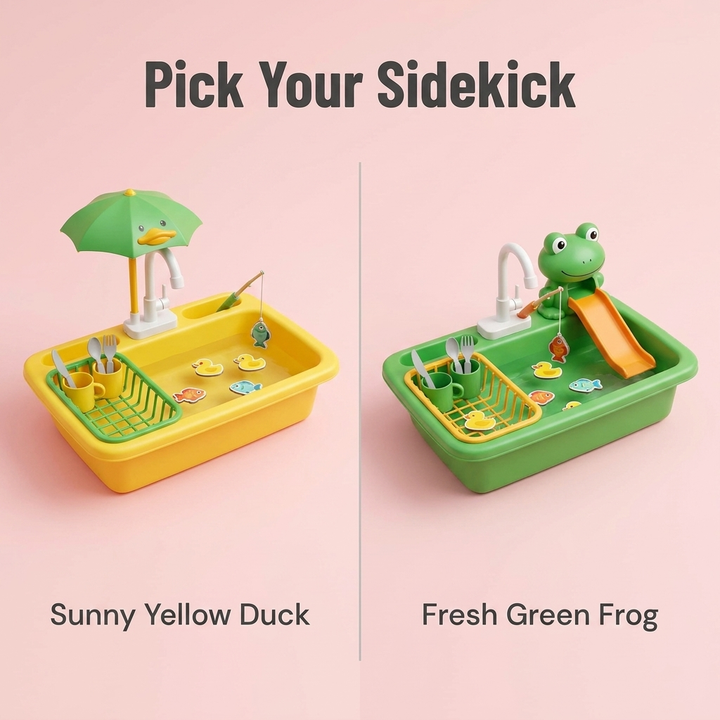 Electric Water Play Sink | Real Circulating Tap Water &amp; Magnetic Fishing Game | Indoor Sensory Toy for Toddlers 6