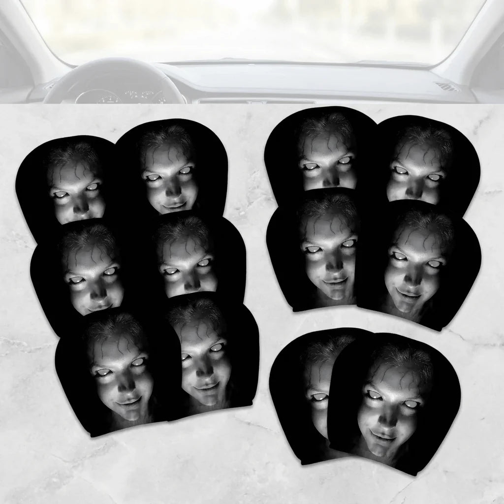 Car Headrest Cover Stretch Fabric | Novelty Design Fits Most Car Headrests | Protects Against Dust and Everyday Marks 1