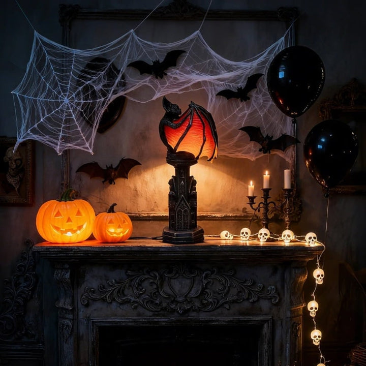 Halloween LED Light Bat Lamp Gothic Style Table with Translucent Wings - Image 2