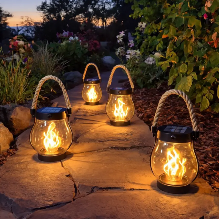 Halloween Outdoor Solar Hanging Lantern with Flickering Flame Effect and Rechargeable Usb-C - Image 3