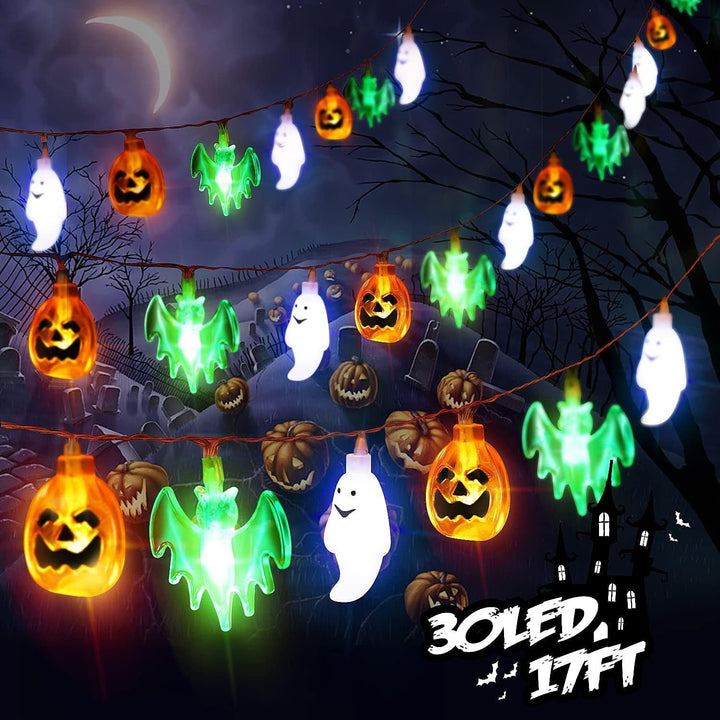 Halloween Outdoor String Lights with LED and Bat Figures Battery Operated for Patio Party Decoration - Image 3