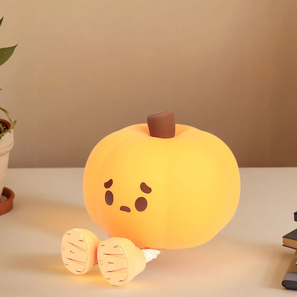 Halloween Pumpkin Night Light LED Rechargeable with Dangling Legs and Sad Face Design - Image 2