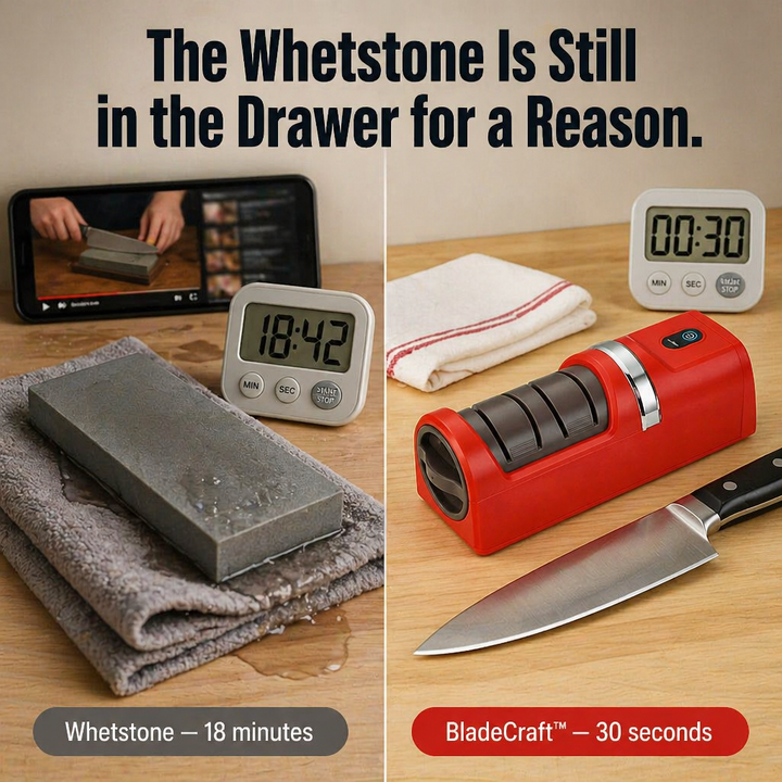 Electric Knife Sharpener | Two-Stage Diamond Wheel, Coarse &amp; Fine Grit | USB-Rechargeable, Non-Slip Base, 18 cm 6