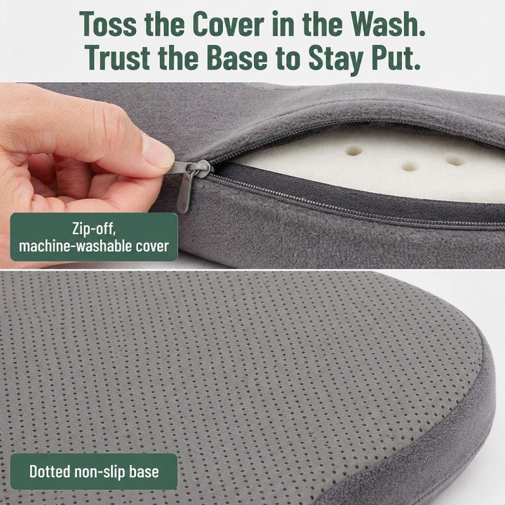 Coccyx Seat Cushion Memory Foam | U-Shaped Tailbone Cutout with Non-Slip Base | Relieves Pressure for All-Day Sitting Comfort 6