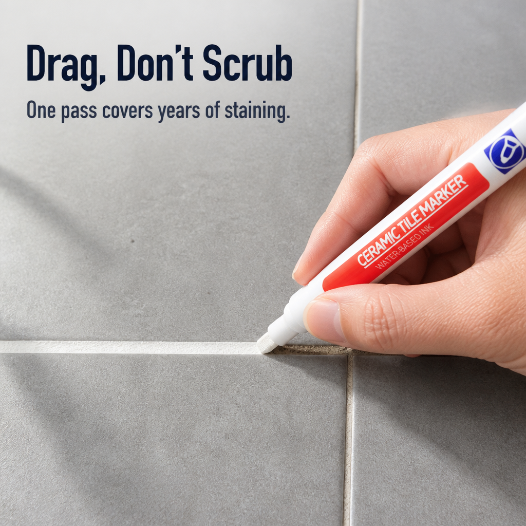 Grout Paint Pen | Covers Stained Grout Lines in Minutes, No Scrubbing | 12 Colours, Water-Based, Anti-Mould Formula 4