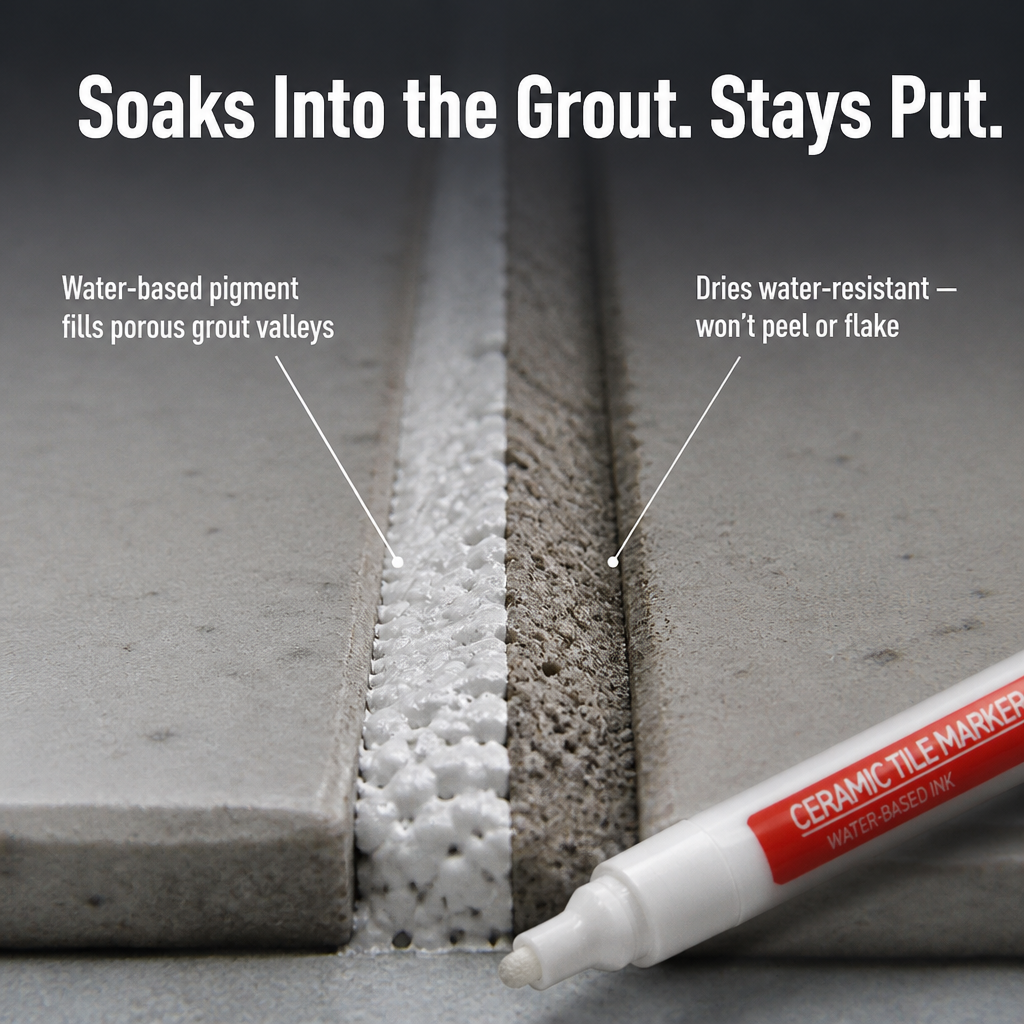 Grout Paint Pen | Covers Stained Grout Lines in Minutes, No Scrubbing | 12 Colours, Water-Based, Anti-Mould Formula 5