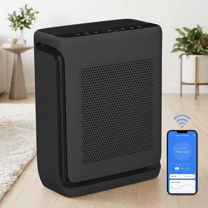 Black smart air purifier