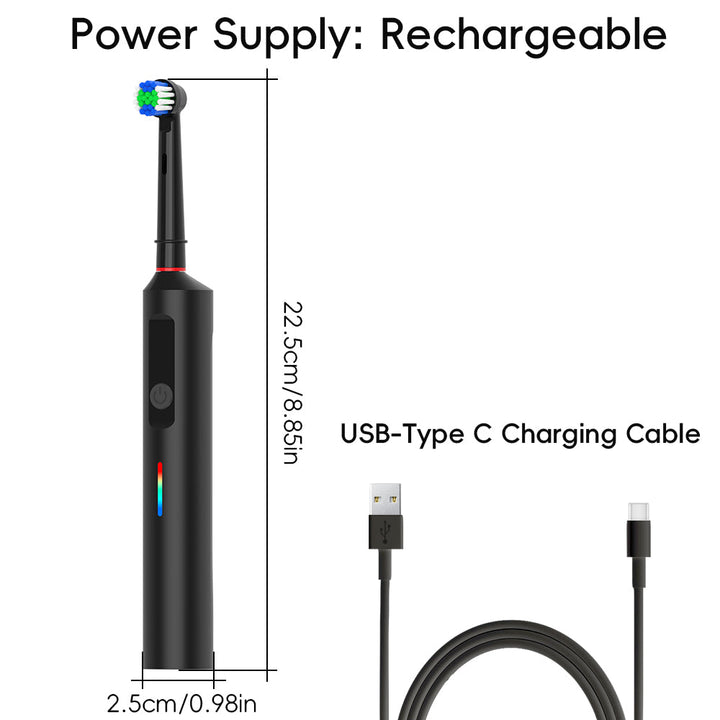 Electric Rotating Toothbrush | 3 Cleaning Modes &amp; Pressure Sensor | 70-Day Battery, USB-C Fast Charging, IPX7 Waterproof 8