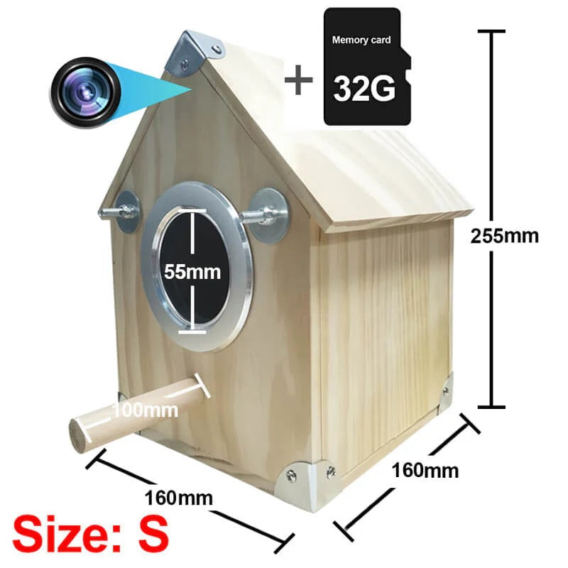Bird Nest Box Camera Wooden | 4MP Night Vision with Motion Detection | Weatherproof for Outdoor Birdwatching Use 7