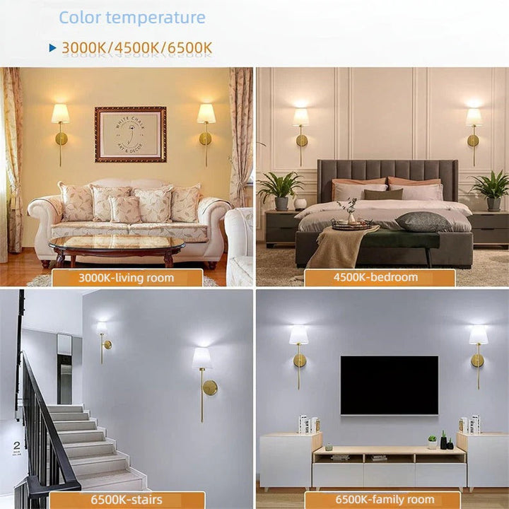 Battery Operated Wall Sconce Wireless Fabric Shade with Touch Dimming 10