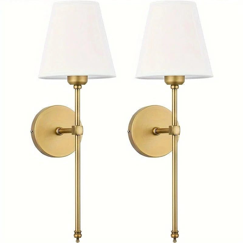 Battery Operated Wall Sconce Wireless Fabric Shade with Touch Dimming 4