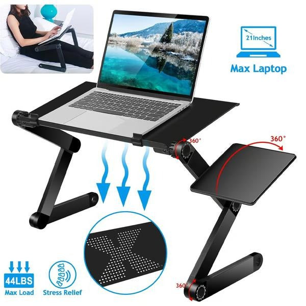Foldable Laptop Stand Adjustable Height Detachable Mouse Pad 4