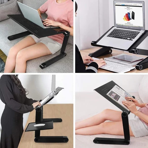 Foldable Laptop Stand Adjustable Height Detachable Mouse Pad 2