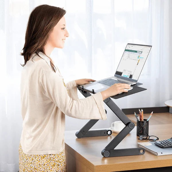 Foldable Laptop Stand Adjustable Height Detachable Mouse Pad 1