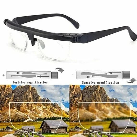 Adjustable Focus Reading Glasses TR90 Frame | Near-to-Far Dial Adjustment | Lightweight Impact-Resistant Lenses 3