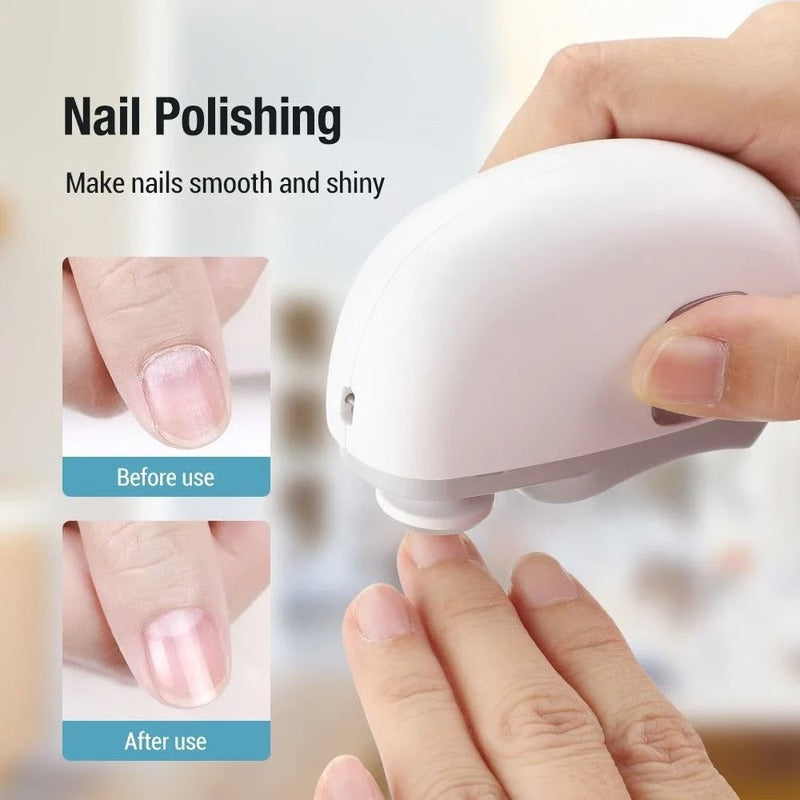 Electric Nail Trimmer with Grinding Head | Low-Noise Motor, Built-In LED Light | Rechargeable, Smooth Finish for All Ages 4