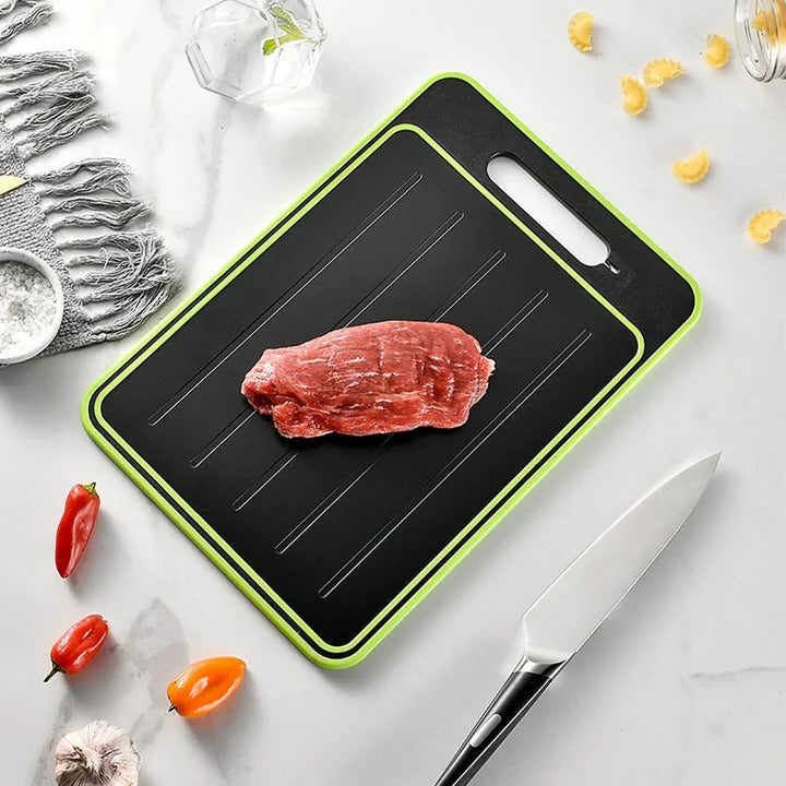 Cutting Board and Defrosting Tray | Aluminium Thawing Surface with Non-Slip Base | 4-in-1 Multi-Function Kitchen Tool 1