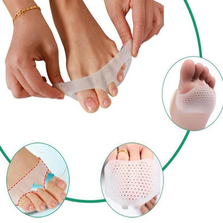 Forefoot Gel Cushion Pads, Pair | Breathable Silicone, Washable &amp; Reusable | Ball of Foot Cushioning Support for Shoes 6