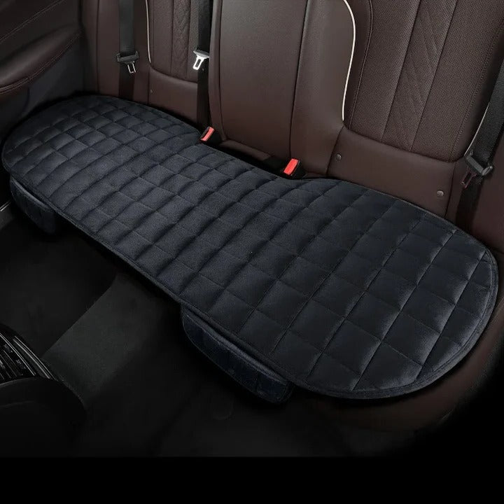 Car Backseat Cushion Cotton Velvet Cover | Adjustable Straps &amp; Non-Slip Backing | High-Density Foam Padding for Comfort 3