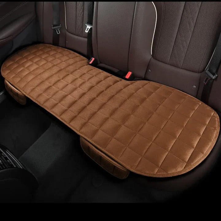 Car Backseat Cushion Cotton Velvet Cover | Adjustable Straps &amp; Non-Slip Backing | High-Density Foam Padding for Comfort 4