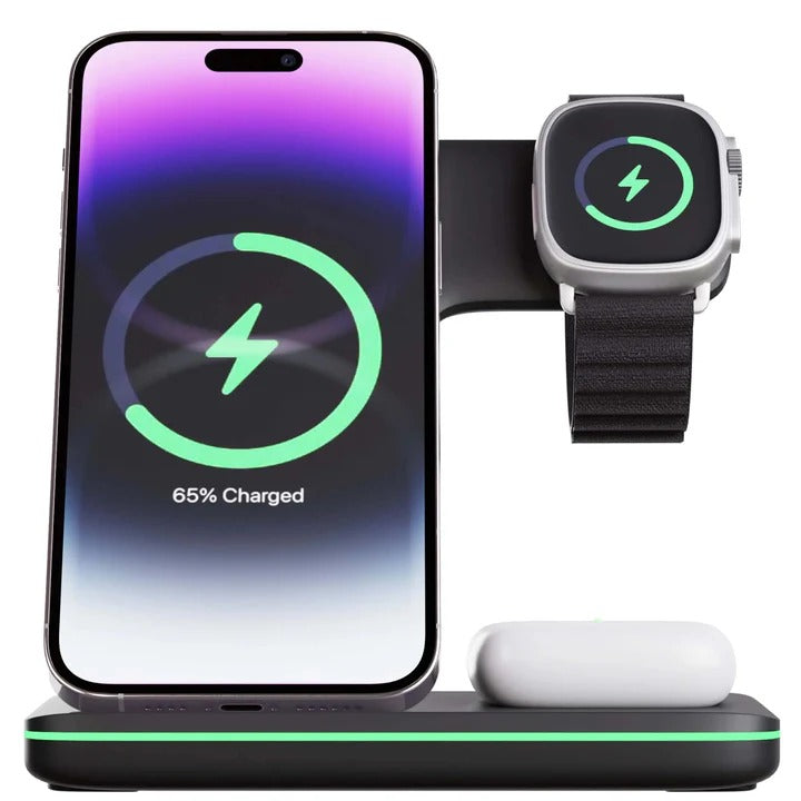 3-in-1 Wireless Charging Dock | Charges iPhone, Apple Watch and AirPods Together | Single Cable Wall Power Connection 6