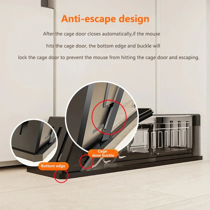 Live-Catch Mouse Trap Cage ABS and PC | Anti-Escape Interlocking Design with Sensitive Trigger | Reusable Non-Toxic Rodent Control 4