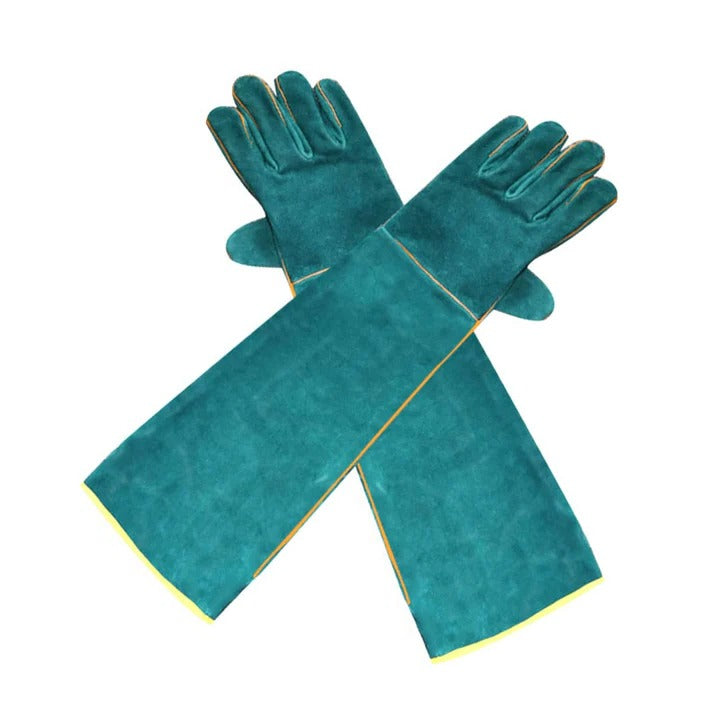 Animal Handling Gloves Thickened Cowhide Leather | Extended Forearm Cuff | Scratch Resistant, Flexible Five-Finger Design 1