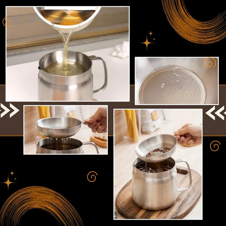 Deep Frying Pot with Strainer Stainless Steel | Built-In Oil Filter &amp; Heat-Resistant Handle | Fries, Sautés and Simmers 4