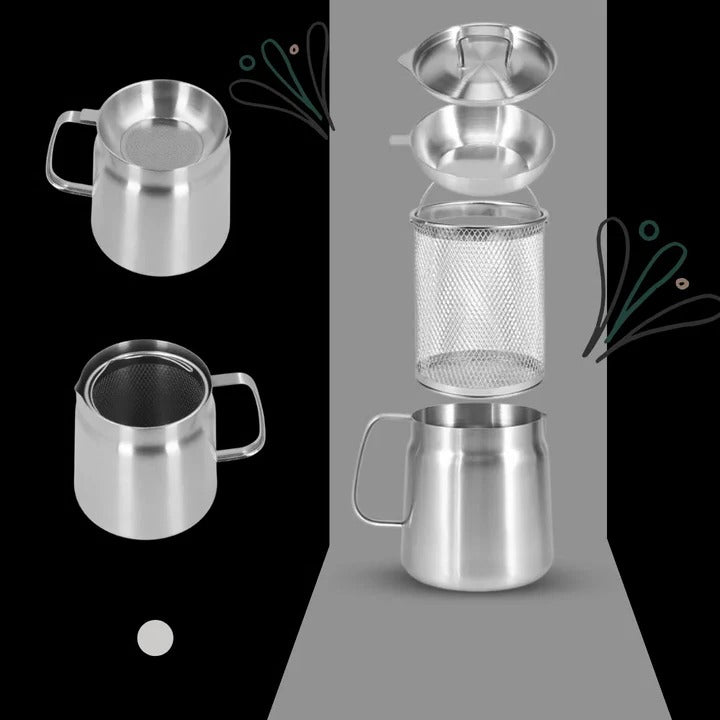 Deep Frying Pot with Strainer Stainless Steel | Built-In Oil Filter &amp; Heat-Resistant Handle | Fries, Sautés and Simmers 7