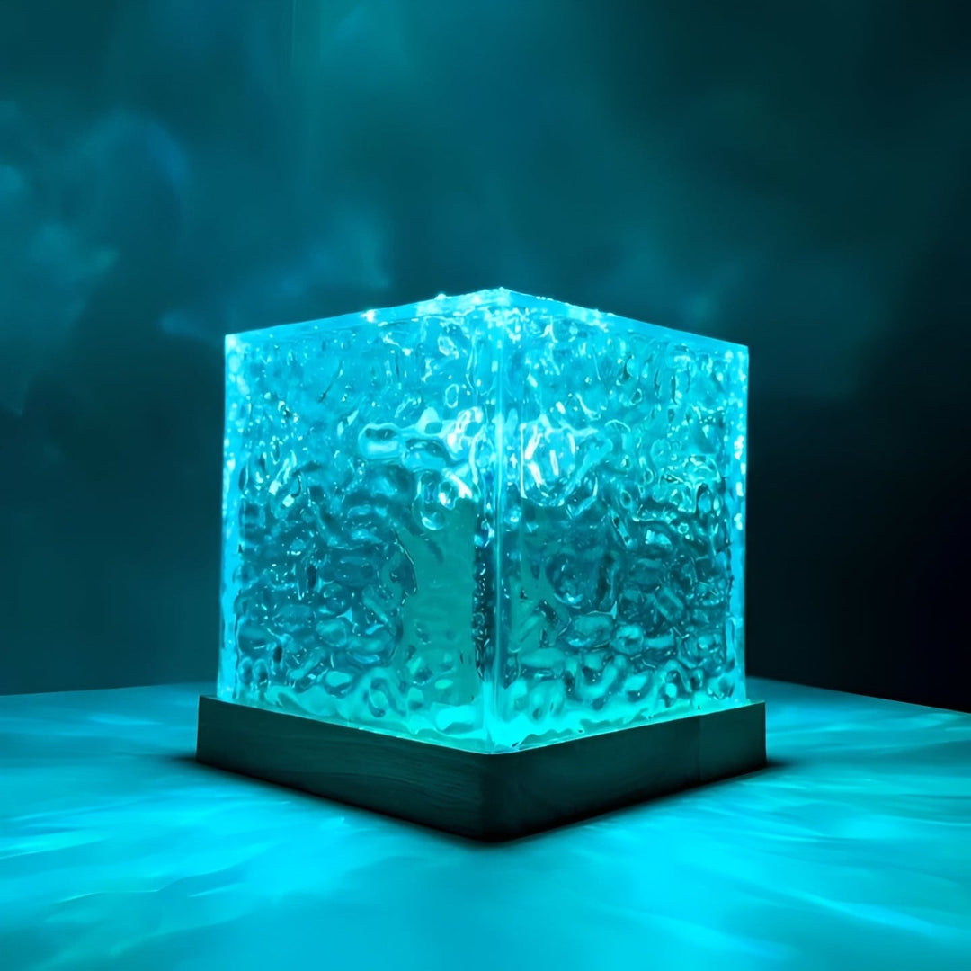 LED Water Wave Projector Light Wood and Acrylic | 16 Colours, Remote Control, Auto Fade | Energy Efficient Ambient Lamp 1