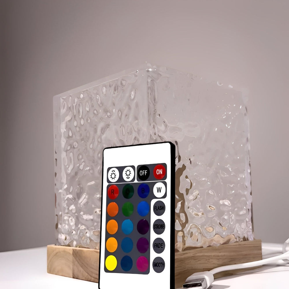 LED Water Wave Projector Light Wood and Acrylic | 16 Colours, Remote Control, Auto Fade | Energy Efficient Ambient Lamp 2