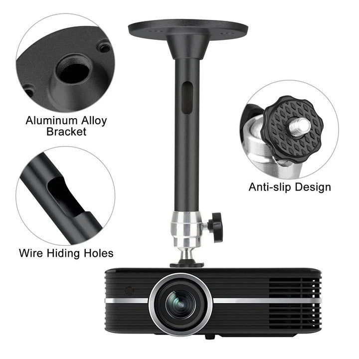 Projector Ceiling Mount Aluminium Alloy | Universal Fit with 360-Degree Rotation | Ceiling, Wall and Floor Install 4