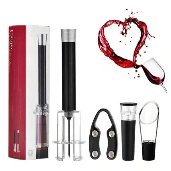 Air Pressure Wine Opener Set | Needle Cork Extractor with Foil Cutter, Pourer &amp; Stopper | No Batteries or Gas Needed 1