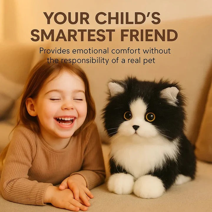Lifelike Plush Cat Figure | Hand Crafted Soft Texture Decor | Low Maintenance Indoor Pet Alternative for Any Room 3